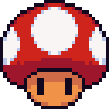An 32x32 pixel mushroom